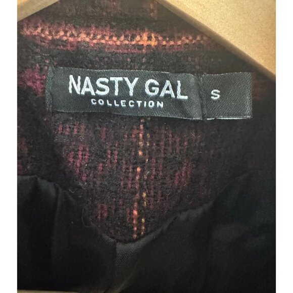 Nasty Gal "I Want You So Plaid" Oversized Boyfriend Coat Blazer Size S Jacket - Picture 7 of 9